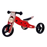 triciclo madera 2 en 1 Altura manillar 38 cm, sillín regulable en 3 posiciones para adaptarse a la altura y crecimiento del peque (min 23 máx 27 cm), peso de la bici: 1,800 Kg