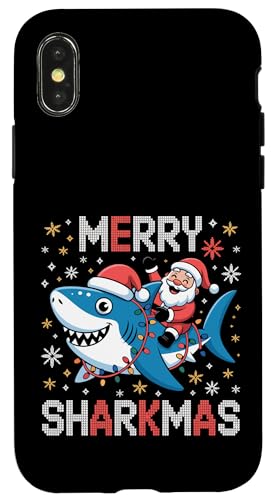 Merry Sharkmas AO[Z[^[ T^ CfBO V[N Cgt X}zP[X iPhone X/XS p