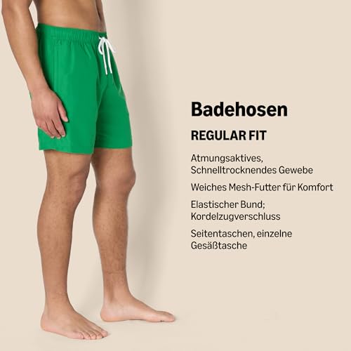 Amazon Essentials Herren Badehose mit Netzfutter, Taschen und Kordelzugverschluss, Blau Ankermuster, XL