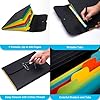 Expanding File Folder Accordion Plastic Free 7 Pocket Rainbow Divider Expandable Folders Organizer Black #4
