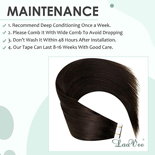 LaaVoo Extension Biadesivo Capelli Veri Marrone