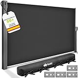 tillvex® Toldo Lateral 200 x 400 cm Extensible y Opaco con Cubierta | Protección Visual para balcón, jardín y terraza | Estor Lateral con Soporte de Pared | Protección Solar de Acero Inoxidable