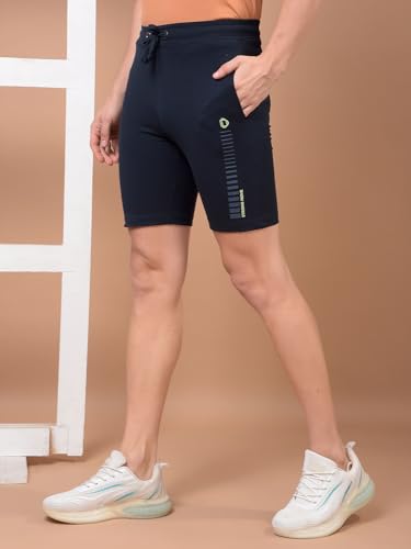 Image of Dollar Cotton Rich Fabric Solid Men's Shorts | Ribbed Waistband with Drawcord | Fashionable Print with Logo Branding | Side Pockets with Zip on one Side | Wide Array of Attractive Colours