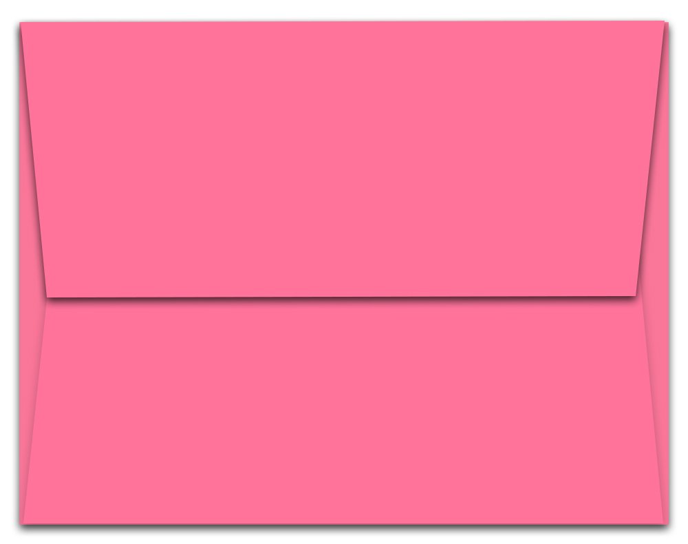 Note Card Cafe A7 7.25 x 5.25 in Blank Hot Pink Envelopes | 40 Pack | Square Seal Flap | Perfect for Invitations, Greeting Cards, Baby Showers, Weddings, Mailing, Crafts, Stationary | Printable