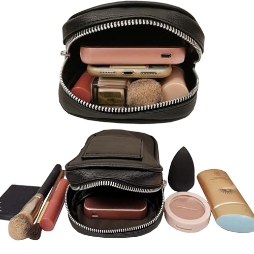 Foto von Larswon Beintasche Beingurttasche Kunstleder Oberschenkeltasche Hüfttasche Gürteltasche Oberschenkelgurt Damen Schwarz