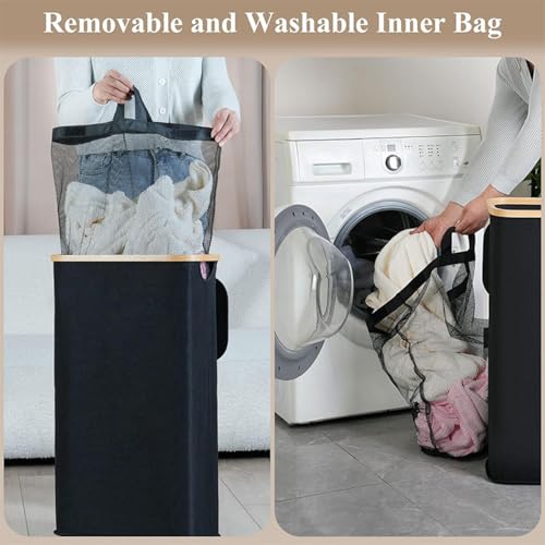 Panier à linge avec couvercle grand format pliable pour le tri