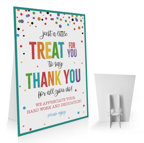 Teacher Staff Thank You Treat Sign Teacher Appreciation Table Sign Teacher Appreciation Week Treat Sign Employee Appreciation Sign Dessert Table Sign Christmas Treats Sign-JSGXLP04