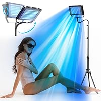 Lampada abbronzante per casa,460 & 480 NM luce blu terapia Solarium per la casa, corpo e solarium,2 modalit&agrave; costante+pulsante, 5 livelli di luminosit&agrave;