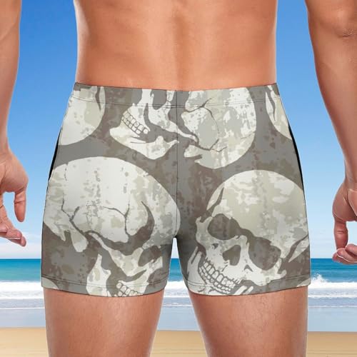 Boxer de bain homme crâne rétro élastique et résistant au chlore