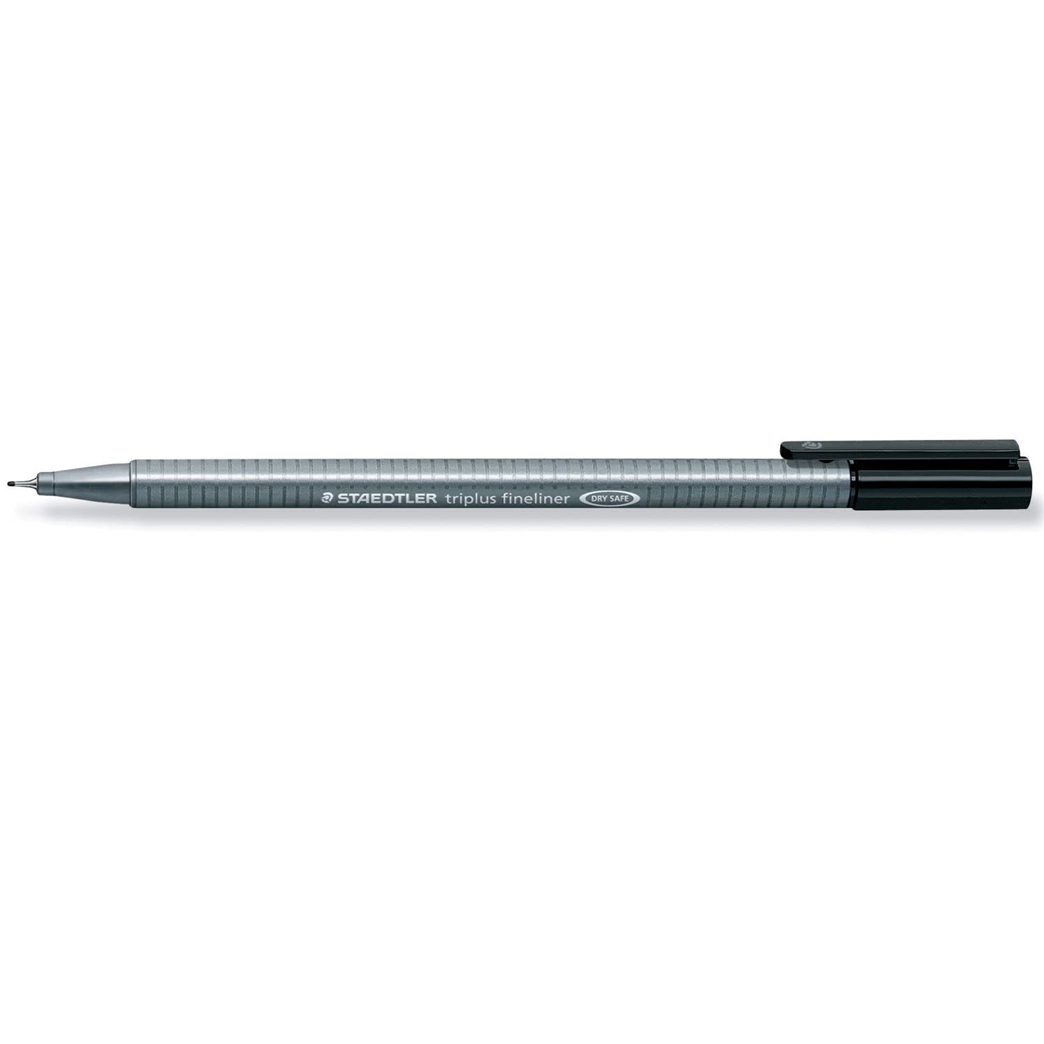 Staedtler Triplus Fineliner Pen Ergonomic Barrel 0.8mm Tip 0.3mm Line Black Ref 334-9 [Pack 10]