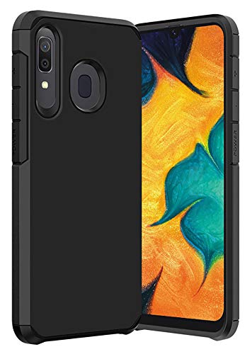 ComoUSA Designed for Galaxy A50 / A50S / A30S / A30 / A20 Case Heavy Duty [Dual Layer] Hybrid Shock Proof Protective Rugged Bumper Cover Case for Samsung Galaxy A30,Galaxy A20,A50 (Black)