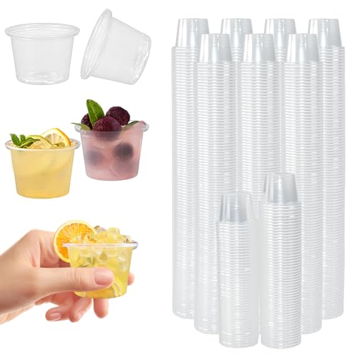 LANSKYLAN 800PCS Vasos de Chupito de Plástico 25ml, Vasos Chupitos Reutilizables, Vaso de Chupito Transparente, Vasos Pequeños Plastico para Shots de Licor, Jello Shots y Bebidas en Fiesta y Cumpleaño
