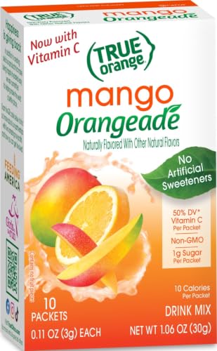 True Orange Mango Orangeade Powdered Drink Mix Packets, 10 ct