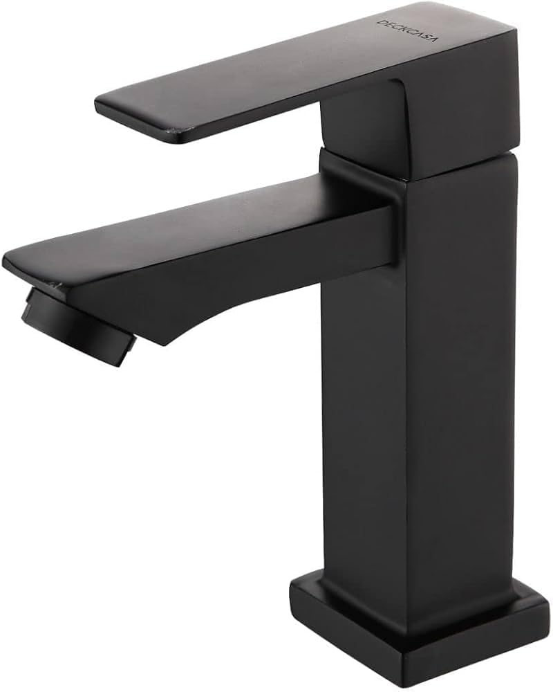Torneira de Luxo Linha Premium para Banheiro e Lavabo – Aço Inox 304 Design Alto Padrão, 1/4 de Volta Durável e Sofisticada (Preta)