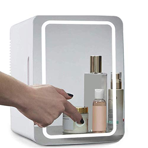 Beauty Mini-Kühlschrank, 8 Liter Tragbarer Kosmetischer Kühlschrank, Glasscheibe + LED-Beleuchtung, Mit Heißer Und Kalter Umgebung, Für Makeup