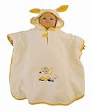 BIECO 44510003 - Baby Poncho Bademantel aus 100% Baumwolle in beige, mit Zebra Motiv, ca. 79 x 65 x 0,5 cm, ab 0 Monate