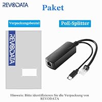 REVODATA 2,5G Typ C PoE Splitter 5V/3A, 48V PoE zu USB-C 5V/3A 12W Ausgang, 2,5Gbps Ethernet, entspricht IEEE802.3af/at, Plug and Play für Smart Home – Ansicht 8