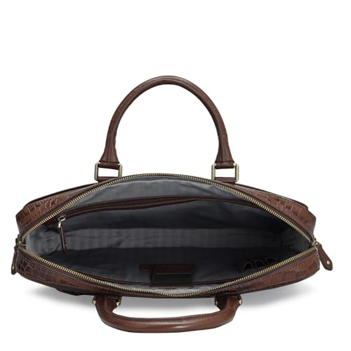 Image of Da Milano Leather Laptop Bag for Men & for Women - Fits Up To 15 inch Laptop - Brown | Leather Laptop Bag