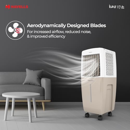 Image of Havells Kalt Pro 17 L Personal Air Cooler for Room|With Fan & 3 Side Bacteria Shield Honeycomb Pads|Aerodynamically Designed Blades|Sleek & stunning design |Front Wheel with Brakes|Inverter Compatible