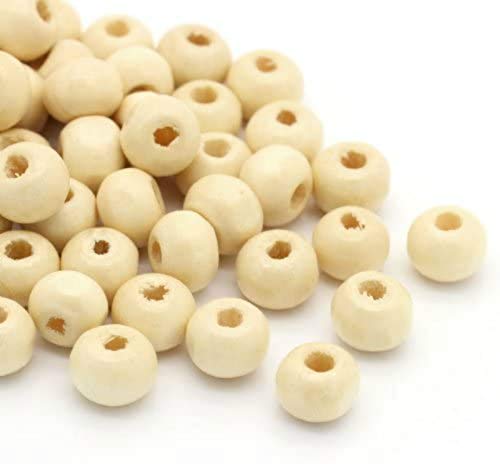 Housweety 500PCs Wood Spacer Beads Round Natural 7mm(1/4) Dia. - 8mm(3/8) Dia.(Style 7-500pcs) Housweety 500PCs Wood Spacer Beads Round Natural 7mm(1/4") Dia. - 8mm(3/8") Dia.(Style 7-500pcs)
