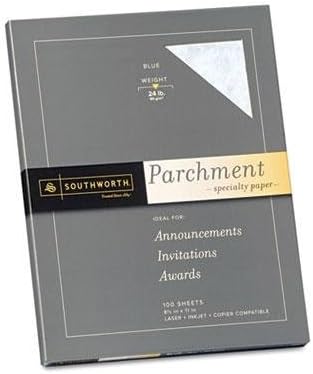 Southworth - Parchment Specialty Paper Blue 24 Lbs. 8-1/2 X 11 100/Box "Product Category: Paper & Printable Media/Loose Paper"