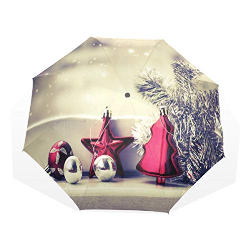 Preisvergleich Produktbild Regenschirm Weihnachtsdekoration 3 Falten Anti-UV Windproof Lightweight