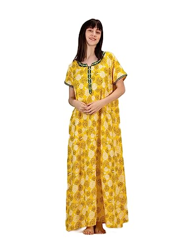 Image of Evolove Women's Viscose Liva Long Maxi Night Gown Nighty Dress with Pocket, Super Soft Comfortable (LNG-Rayon)