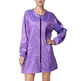 PLAFUETO Hair Stylist Grooming Smocks for Women Haircut Cape Barber Apron Jacket Vest for Hair Salon Dog Groomers Nail Tech Massage Therapist Beauty SPA Violet