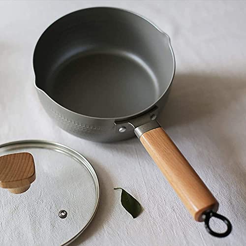 Omoons Pots,Aluminum Saucepan Butter Warmer Milk Boiling With Ergonomic Handle Induction Bottom Dishwasher Safe/Metallic #TOP2