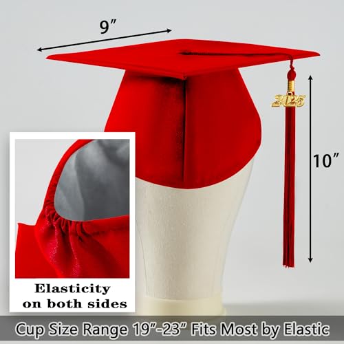 Image of Graduation Cap Gown 2026 2027 Matte Unisex for High School Bachelor | Heavyweight Matte Polyester,Zipper Closure,Adjustable Cap,Sizes 39-60,Bulk Orders Available