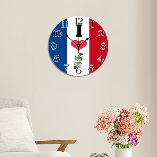Horloge murale vintage en bois Belize décoration murale salon - 5