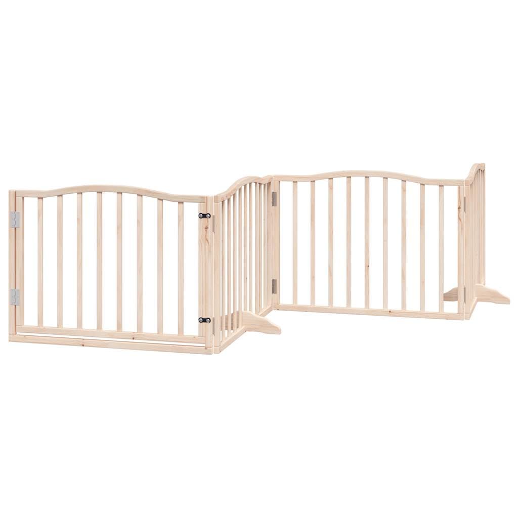 Homgoday Barrera para Perros,Barrera de Seguridad para Perros Mascotas,Barrera de Seguridad para Perros Puerta para Perros Plegable 8 Paneles Madera de álamo 640 cm