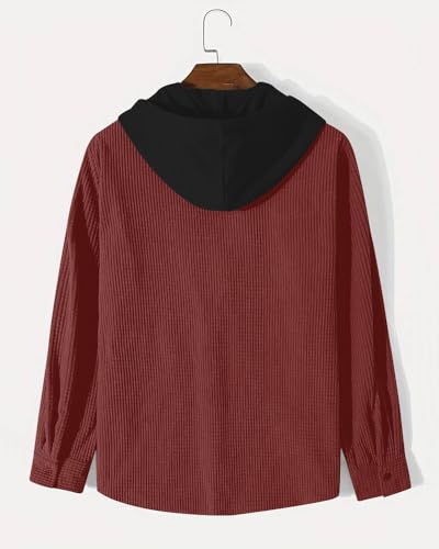 Image of Noble Monk Men's Solid Regular Fit Shirts| Shirt with Hood | Casual Wear for Men | Full Sleeve Shirt | Stylish Shirts for Men