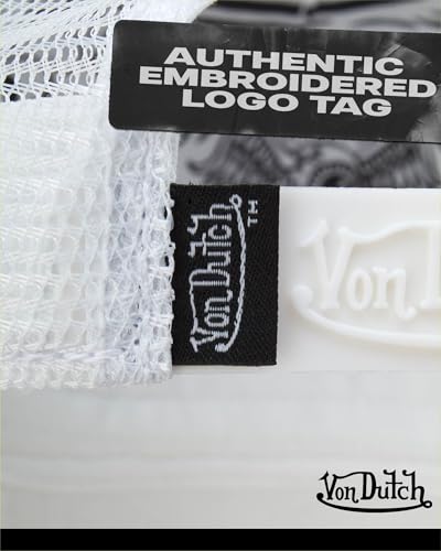 Image of Von Dutch Unisex Trucker Hat - Velvet Curved Bill Mesh Back Retro Classic Adjustable Snapback Baseball Cap for Men and Women
