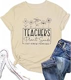 Teacher Shirts Women Plant Seeds That Grow Forever T-Shirt Flower Graphic Tee Tops