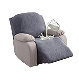 YUEANG 100% Waterproof Recliner Chair Cover, 1 Pieces Stretch Recliner Sofa Slipcovers Washable Cover for Reclining Chair for Pets, Dogs, Kids (Dark Gray, 1 Seater)