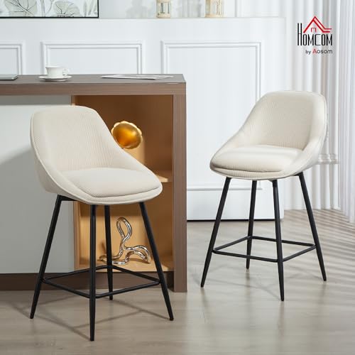 Lot 2 tabourets bar velours côtelé pivotants HOMCOM