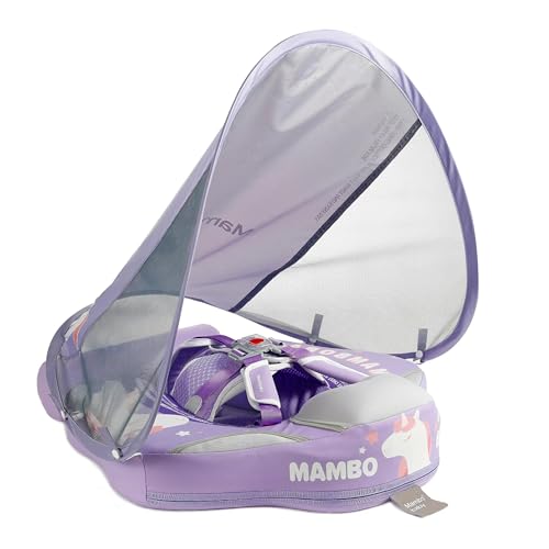 Image of 2024 Mambobaby Baby Float with Canopy & Tail Infant Swim Float Non-Inflatable Toddler Pool Float with Skin-Friendly Material for 3-24 Months Baby Boys Grils (Unicorn)