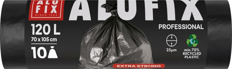 ALUFIX Economy Sacchi per la spazzatura/LDPE/ 70x105 cm/ 25 μm/ 120 l/ 24x10 pezzi/neri