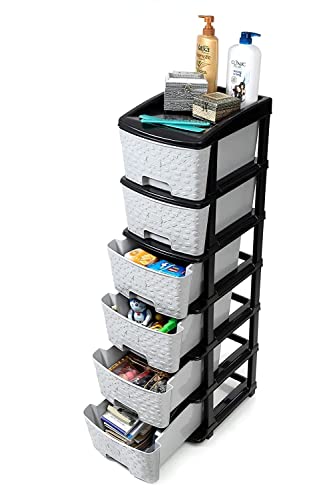 Image of Sweese 6-XL Drawer Multipurpose Drawer Plastic Modular Chest Storage Organizer Home, Office, Parlor, School, Doctors, Home & Kids(Dimension-30cmx38cmx116.30cm) (6XL)