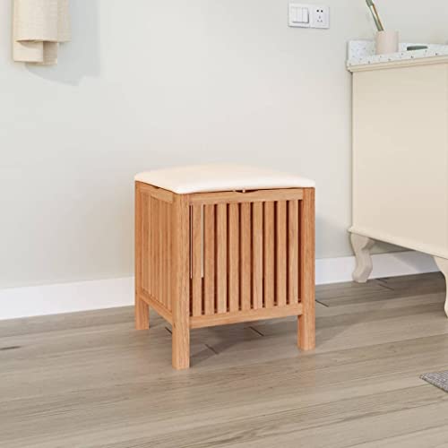 BOWEKAM Home & Garden - Taburete de baño de madera maciza de nogal, 40,5 x 40 x 52 cm