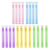 20 Stücke Seifenblasen Hochzeit Bunt, Bubble Stab Fleckenfrei Wedding Bubbles Seifenblasen Mini Hochzeitsseifenblasen Herz mit Herzgriff für Kinder Hochzeit Verlobung Geburtstag (Leere Flaschen)