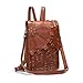 Steampunk PU Leather Convertible Backpack Messenger Bag for Men Women Vintage Gear Design Laptop Shoulder Bag (brown)