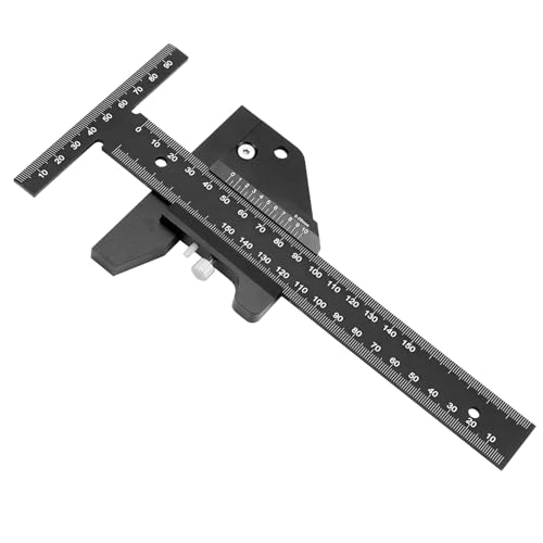 QWORK® T-Typ Lineal, 150mm Anreißlineal aus Aluminiumlegierung, 0.02 mm Genauigkeit Anreißlineal