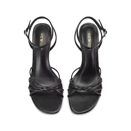 Image of wetkiss Women's Round Open Toe Kitten Heel Ankle Strap Sandals