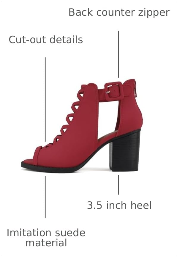 Image of Soda Aran ~ Women Open Toe Crisscross Straps Back Zipper High Heel Fashion Sandal with Adjustable Ankle Strap