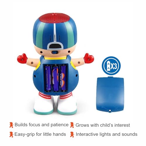 Image of Toys Dancing Boy Musical Toy for Kids with 3D Flashing Lights, Music, 360-degree Dance Moves, Educational Toy, Battery Operated, Ages 3+ - Multicolor