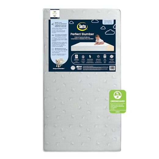 Serta Perfect Slumber Dual Sided Crib and Toddler Mattress - Waterproof - Hypoallergenic - Premium Sustainably Sourced Fiber Core -GREENGUARD Gold Certified (Non-Toxic) -7 Year Warranty - Made in USA