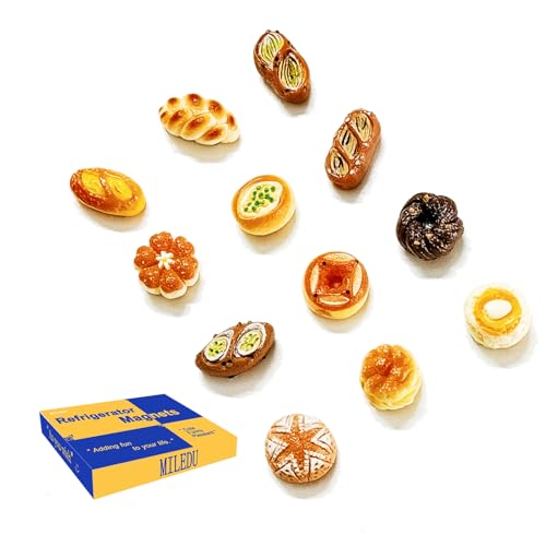 Imanes decorativos mini pan para nevera 24 piezas miniatura 1