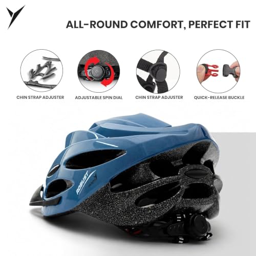 Image of Jaspo Robust Plus Cycling and Skating Helmet for Kids & Adults | 170g Lightweight & Adjustable |Sports Helmet | Quick-Release Buckle & Padded Chin Strap | Ideal for Cycling, Skating & Outdoor Use